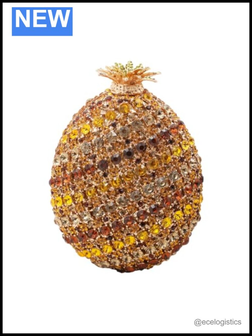 Rhinestone Pineapple Evening Clutch Handbag Dazzle Crystal Prom Party Novelty